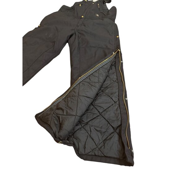 Carhartt R33 Duck Insulated Bib Overalls Blk 40x34 USA Made Quilted Arctic Lined - Picture 4 of 8